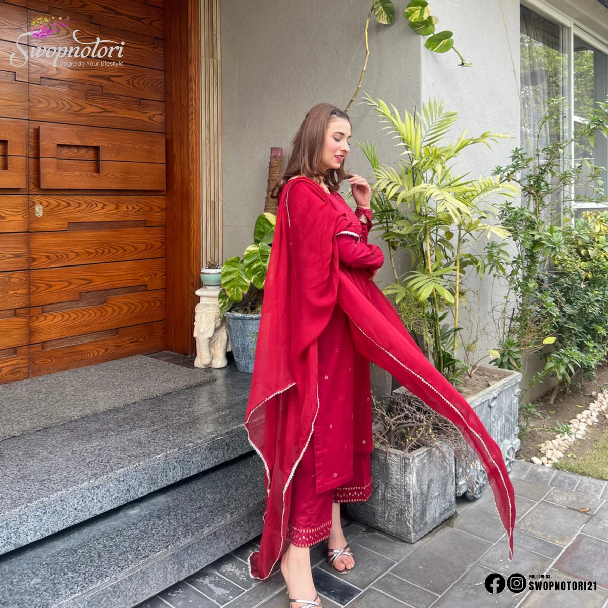 Maroon Aurora | Sitara Work 3PCS SET