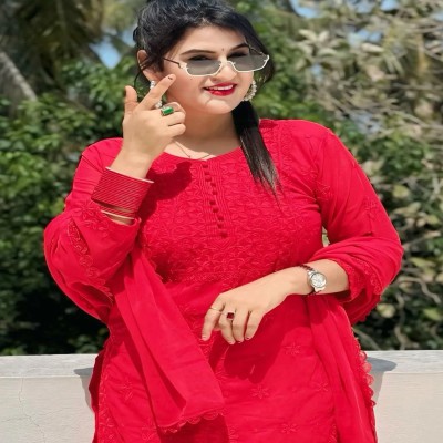 Elegant Red Embroidered 3piece Set