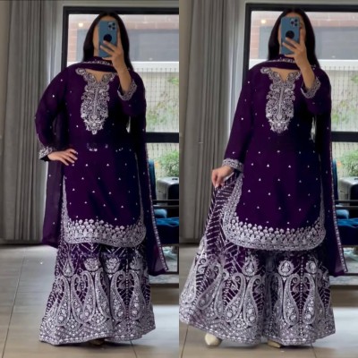 Royal Purple Sharara Suit