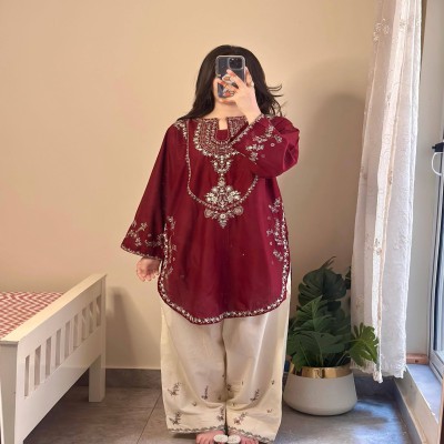 Shahi Nakshi Teal Embroidered 2-Piece Ladies Suit